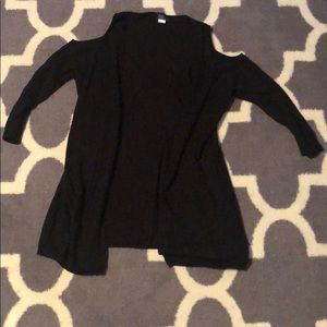 Cold Shoulder Black Cardigan